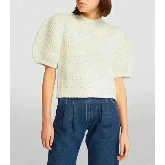 New NWT Anine Bing Puff-Sleeve Brittany Sweater Sz L Retails $440 - Picture 3 of 11